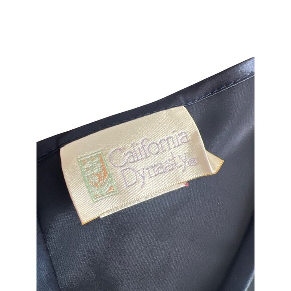 Vintage California Dynasty Womens navy Satin Nightgown L slip dress coquette - Picture 2 of 7